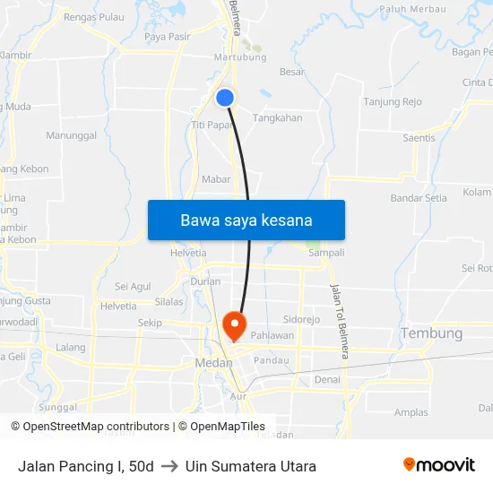 Jalan Pancing I, 50d to Uin Sumatera Utara map