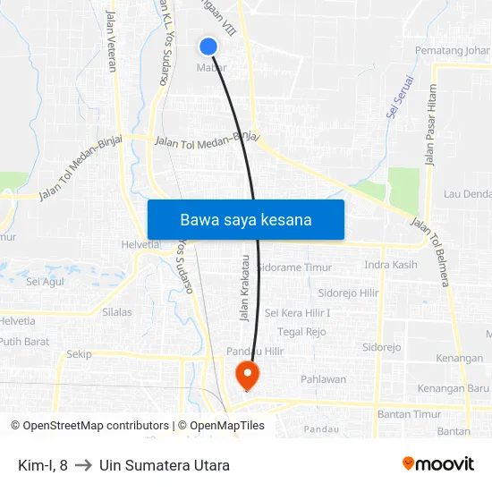 Kim-I, 8 to Uin Sumatera Utara map