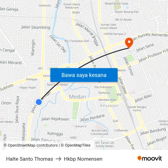 Halte Santo Thomas to Hkbp Nomensen map