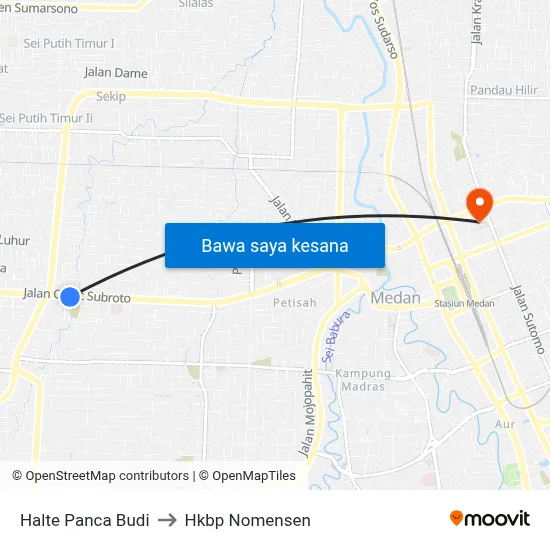 Halte Panca Budi to Hkbp Nomensen map
