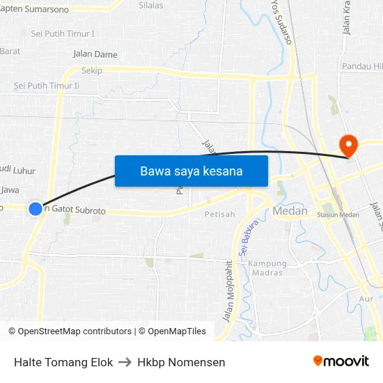 Halte Tomang Elok to Hkbp Nomensen map