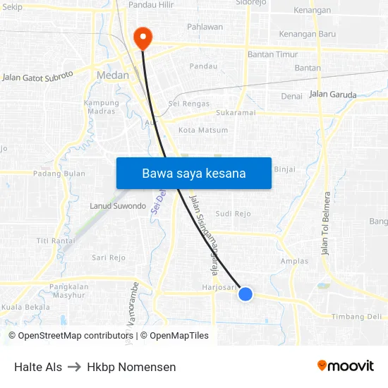 Halte Als to Hkbp Nomensen map