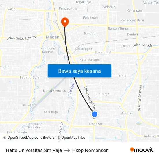 Halte Universitas Sm Raja to Hkbp Nomensen map
