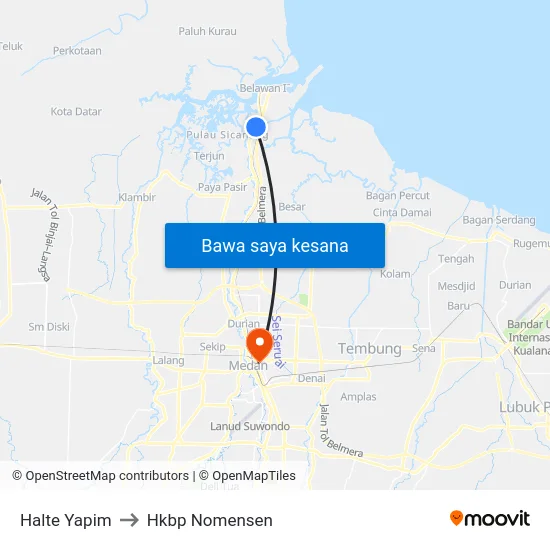 Halte Yapim to Hkbp Nomensen map