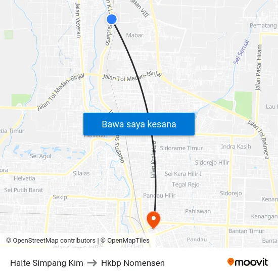 Halte Simpang Kim to Hkbp Nomensen map