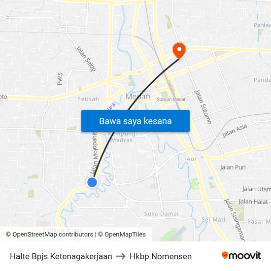 Halte Bpjs Ketenagakerjaan to Hkbp Nomensen map