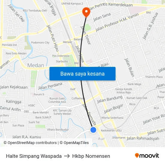 Halte Simpang Waspada to Hkbp Nomensen map