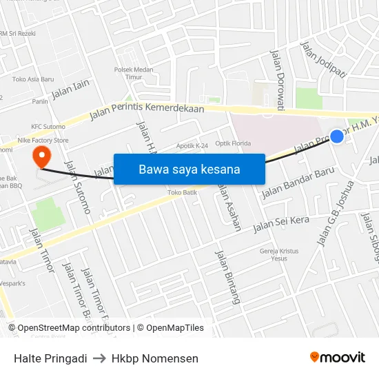 Halte Pringadi to Hkbp Nomensen map