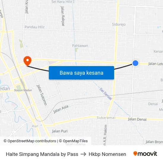 Halte Simpang Mandala by Pass to Hkbp Nomensen map