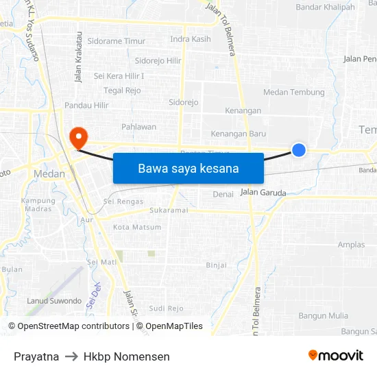 Prayatna to Hkbp Nomensen map