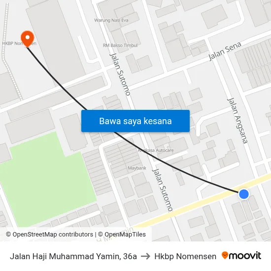 Jalan Haji Muhammad Yamin, 36a to Hkbp Nomensen map