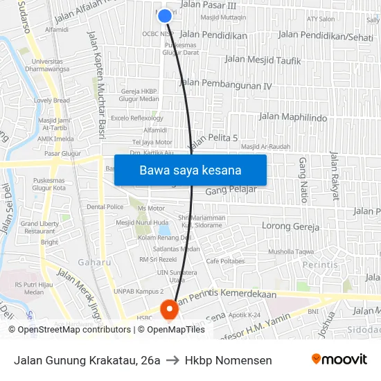 Jalan Gunung Krakatau, 26a to Hkbp Nomensen map