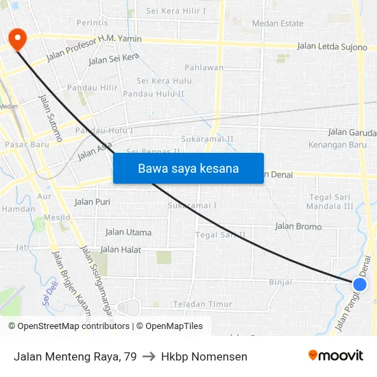 Jalan Menteng Raya, 79 to Hkbp Nomensen map