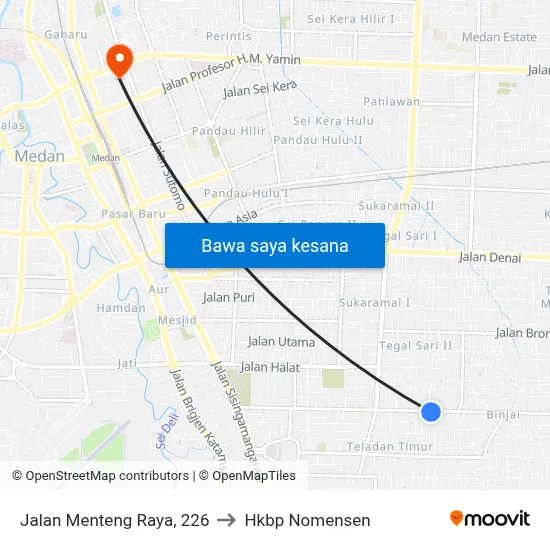 Jalan Menteng Raya, 226 to Hkbp Nomensen map
