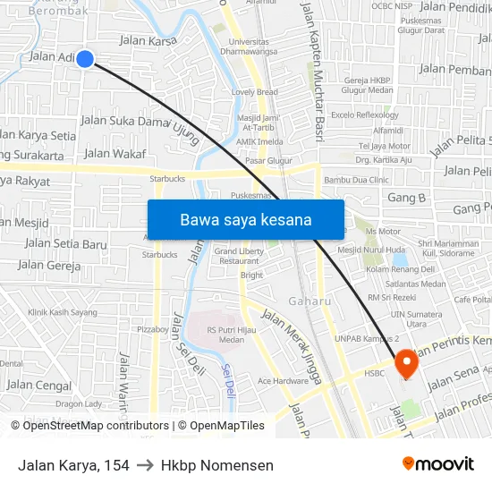 Jalan Karya, 154 to Hkbp Nomensen map