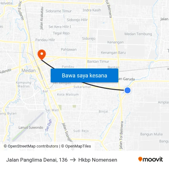 Jalan Panglima Denai, 136 to Hkbp Nomensen map