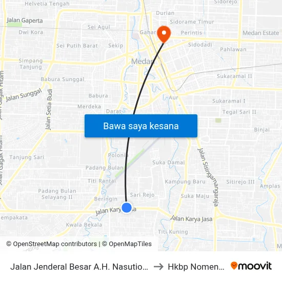 Jalan Jenderal Besar A.H. Nasution, 70f to Hkbp Nomensen map