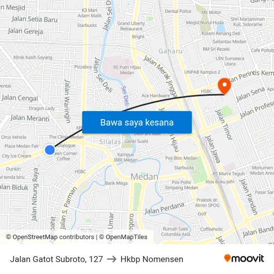Jalan Gatot Subroto, 127 to Hkbp Nomensen map