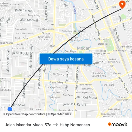 Jalan Iskandar Muda, 57e to Hkbp Nomensen map