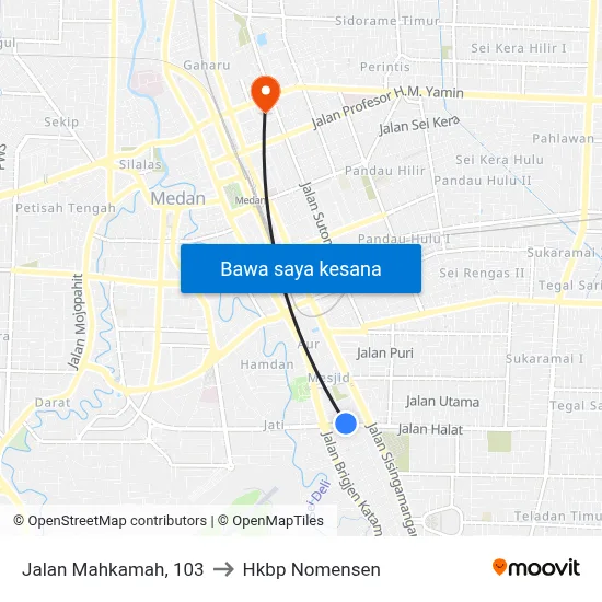 Jalan Mahkamah, 103 to Hkbp Nomensen map