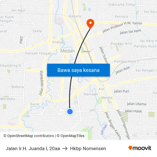 Jalan Ir.H. Juanda I, 20aa to Hkbp Nomensen map