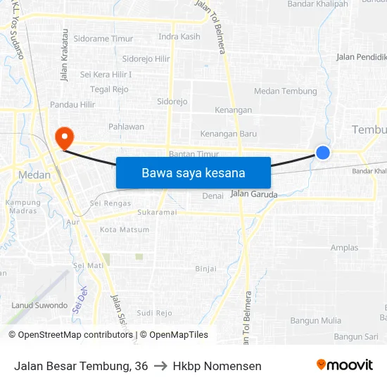 Jalan Besar Tembung, 36 to Hkbp Nomensen map