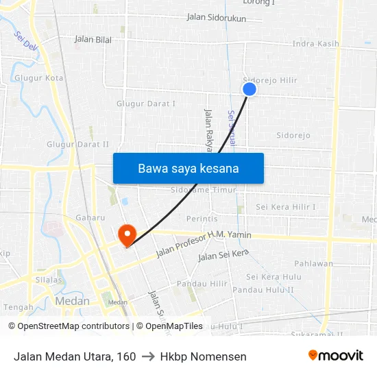Jalan Medan Utara, 160 to Hkbp Nomensen map