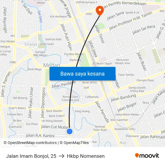 Jalan Imam Bonjol, 25 to Hkbp Nomensen map