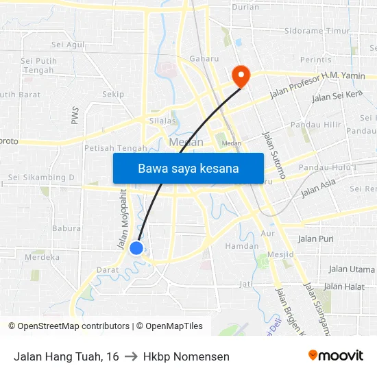 Jalan Hang Tuah, 16 to Hkbp Nomensen map