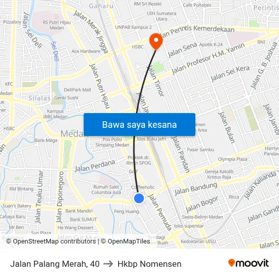 Jalan Palang Merah, 40 to Hkbp Nomensen map