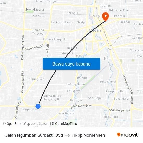 Jalan Ngumban Surbakti, 35d to Hkbp Nomensen map
