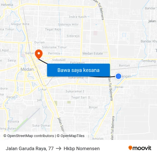 Jalan Garuda Raya, 77 to Hkbp Nomensen map