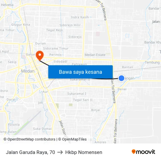 Jalan Garuda Raya, 70 to Hkbp Nomensen map