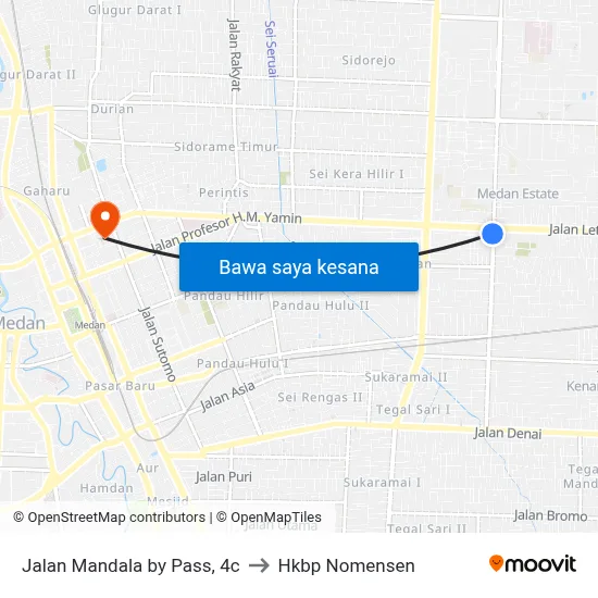 Jalan Mandala by Pass, 4c to Hkbp Nomensen map