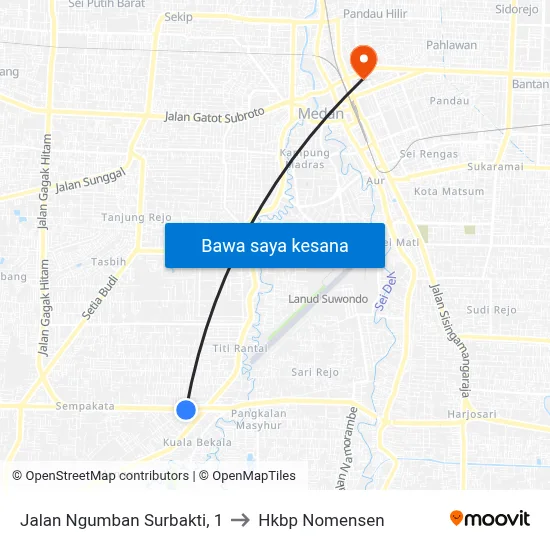 Jalan Ngumban Surbakti, 1 to Hkbp Nomensen map