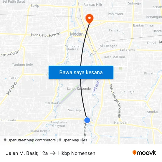Jalan M. Basir, 12a to Hkbp Nomensen map