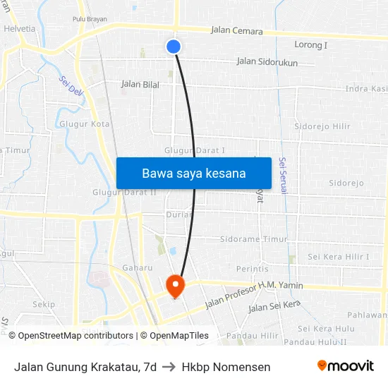 Jalan Gunung Krakatau, 7d to Hkbp Nomensen map