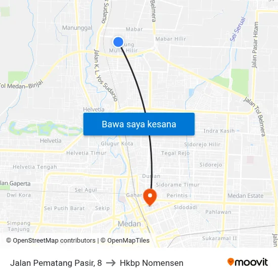 Jalan Pematang Pasir, 8 to Hkbp Nomensen map
