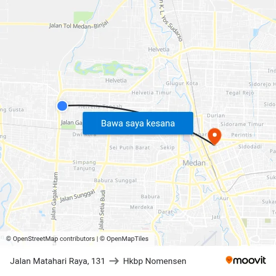 Jalan Matahari Raya, 131 to Hkbp Nomensen map