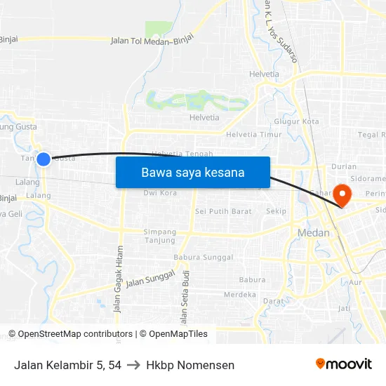 Jalan Kelambir 5, 54 to Hkbp Nomensen map