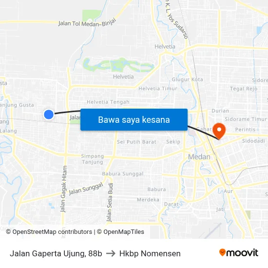 Jalan Gaperta Ujung, 88b to Hkbp Nomensen map