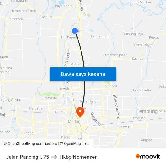 Jalan Pancing I, 75 to Hkbp Nomensen map