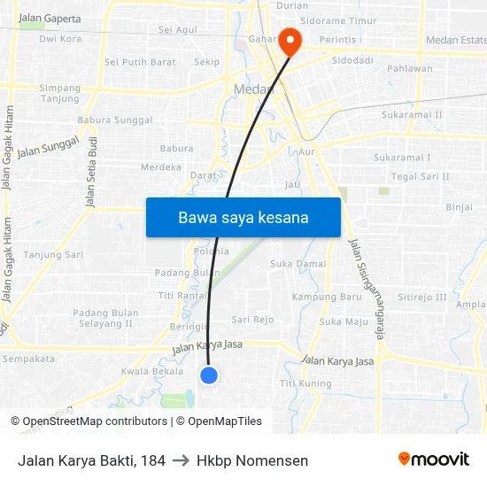 Jalan Karya Bakti, 184 to Hkbp Nomensen map