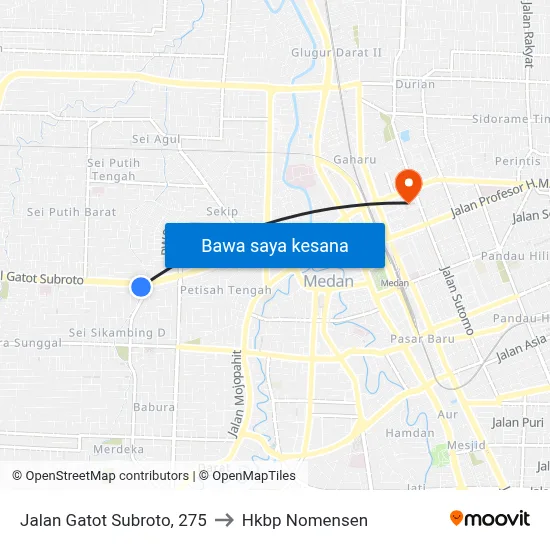 Jalan Gatot Subroto, 275 to Hkbp Nomensen map