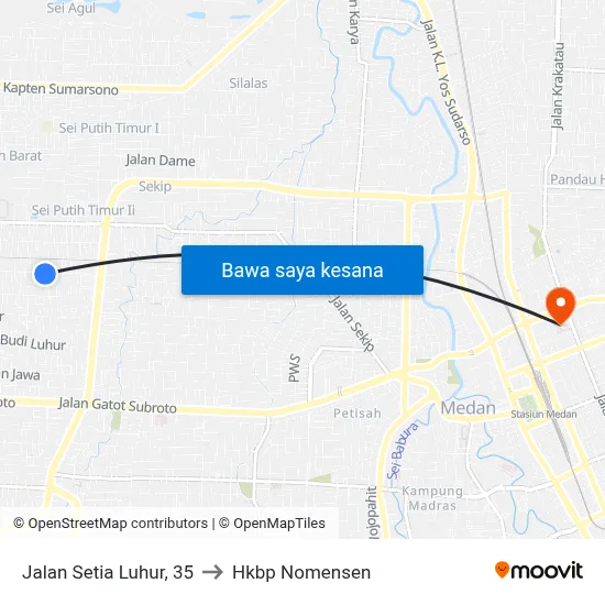 Jalan Setia Luhur, 35 to Hkbp Nomensen map