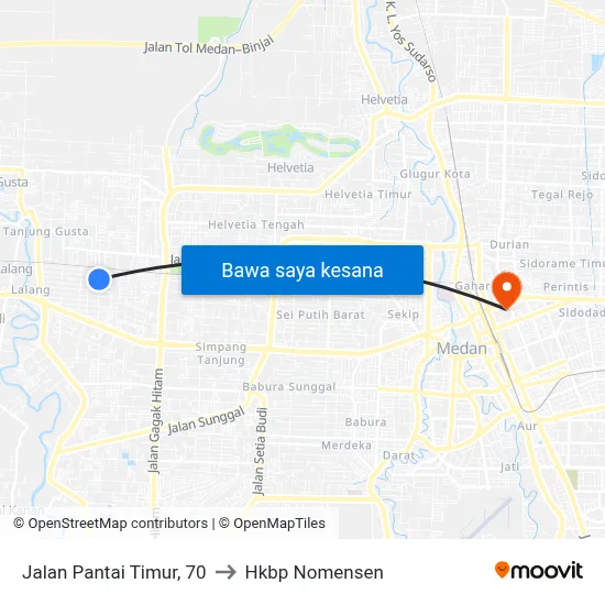 Jalan Pantai Timur, 70 to Hkbp Nomensen map