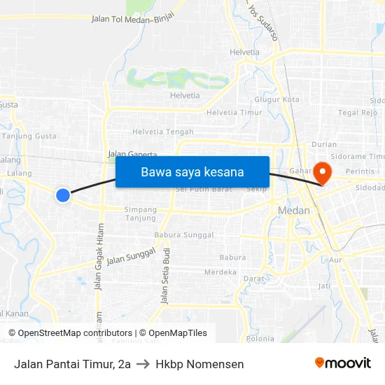 Jalan Pantai Timur, 2a to Hkbp Nomensen map