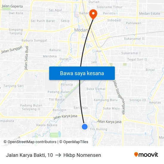 Jalan Karya Bakti, 10 to Hkbp Nomensen map