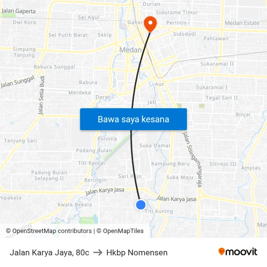 Jalan Karya Jaya, 80c to Hkbp Nomensen map