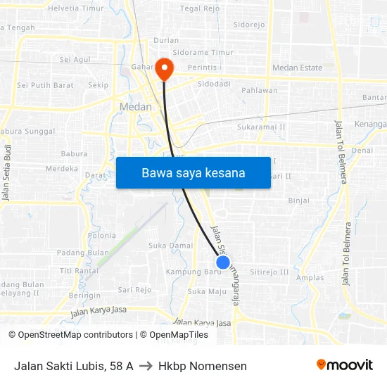 Jalan Sakti Lubis, 58 A to Hkbp Nomensen map